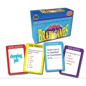 200 Brain Games - Tons of fun in one little box! - 1 or more players Ages 8 +